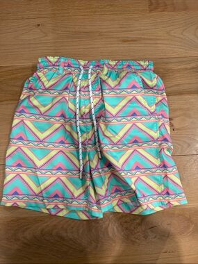 Southern Marsh Kids Neon Geo Swim Trunks - Mint, Pink, Yellow